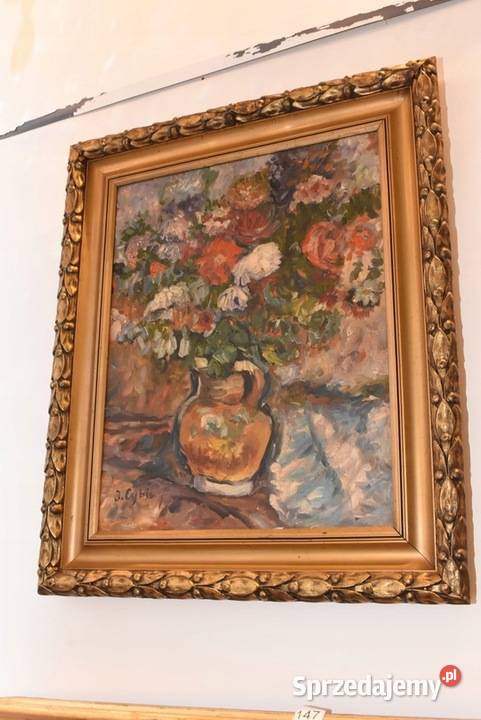 Jan Cybis Martwa Natura Kwiaty w Wazonie Obraz małopolskie Kraków sprzedam