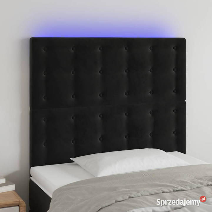 Zagłówek do łóżka z LED czarny 80x5x118128 mazowieckie Warszawa