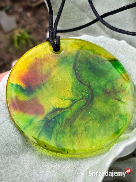 Naszyjnik żółty rękodzieło transparent plus Naszyjniki sprzedam