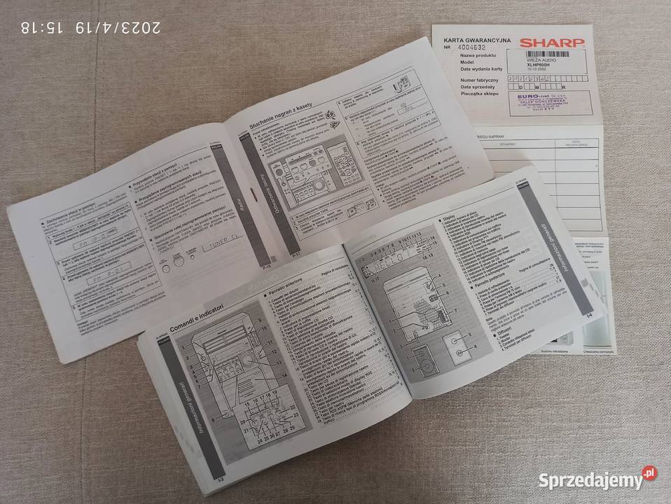 Srebrna wieża SHARP XLHP500 Wieże i miniwieże