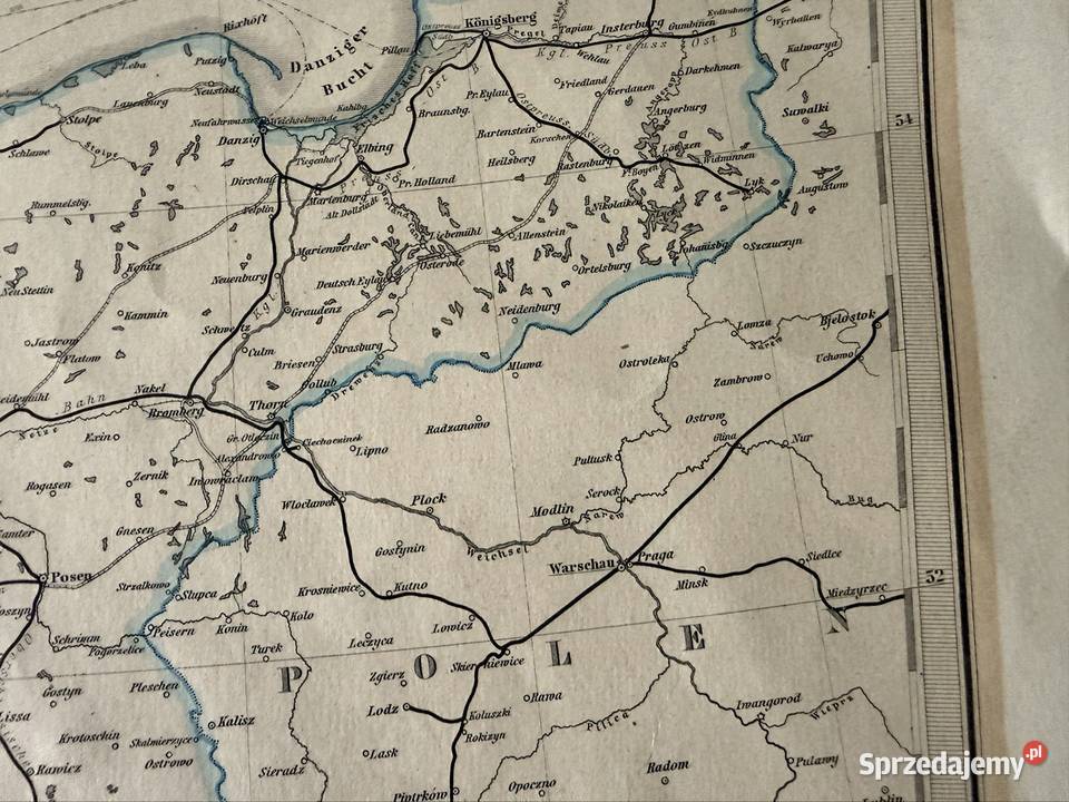 Historyczna Mapa Kolejowa 1869 Polska Niemcy Czerwionka-Leszczyny