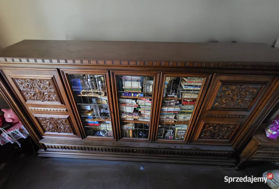 Duża dębowa biblioteka antyczna Bednary