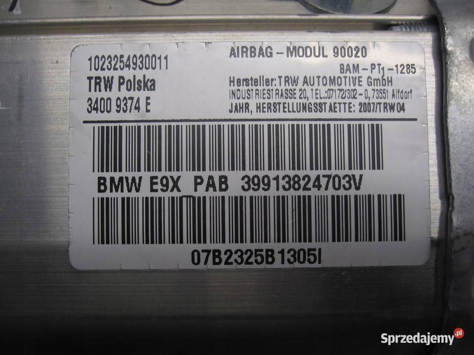 BMW E92 07r AIRBAG poduszka pasażera Kielce sprzedam