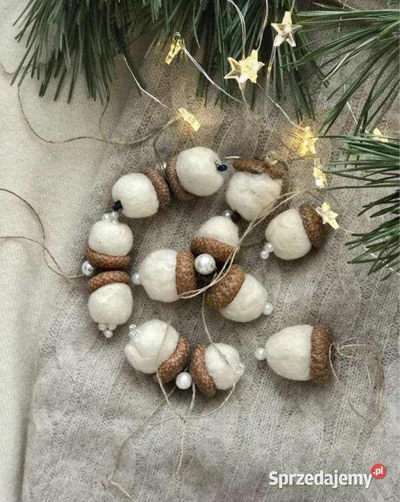 Zestaw ozdoba świateczna żołędzie handmade Warszawa