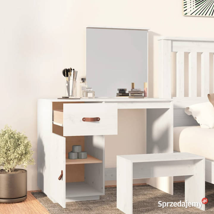 Toaletka biała 95x50x134 lite drewno sosnowe Warszawa