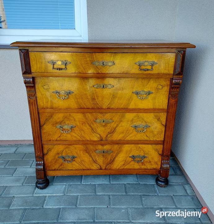 Zabytkowa komoda eklektyczna cztery szuflady pomorskie Tczew