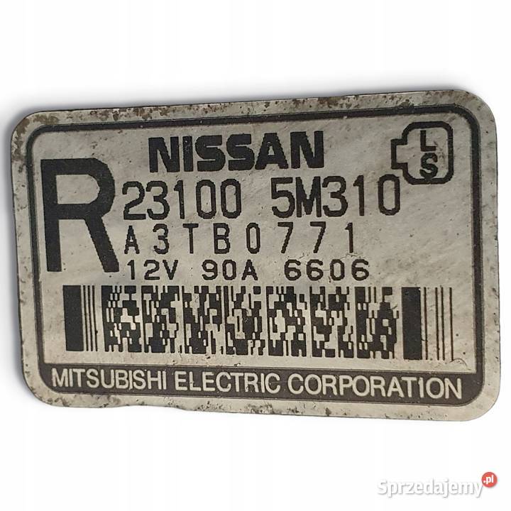 ALTERNATOR Nissan XTrail T30 22 DCI 231005M310 osobowe Układ elektryczny silnika Chełm sprzedam