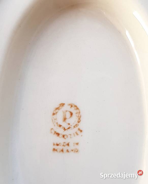 Sosjerka z podstawką porcelit Chodzież PRL Ruda Śląska