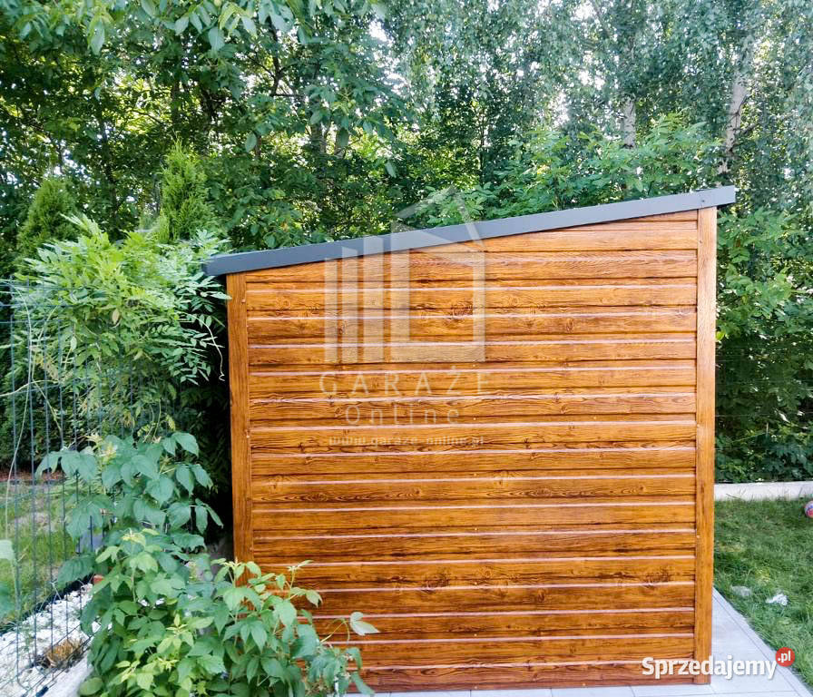 SCHOWEK DOMEK OGRODOWY 2m x 15m drewnopodobny blacha Dąbrowa Górnicza