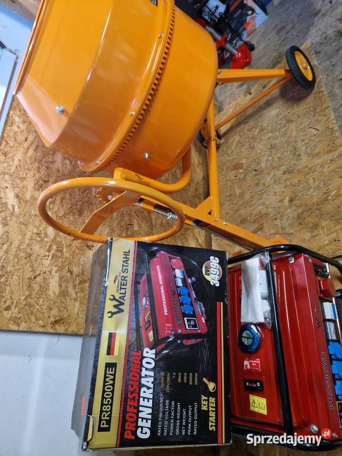 Zestaw Betoniarka Agregat KD492 200L 1250W 3000 Betoniarki sprzedam