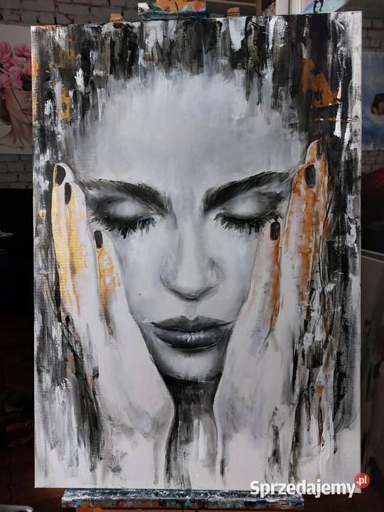 Kobieta portret abstrakcja nowoczesny obraz Malarstwo Warszawa sprzedam