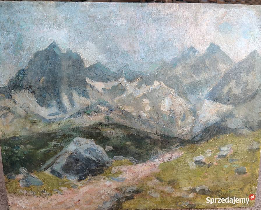 Obraz olejny Góry antyk Kartuzy