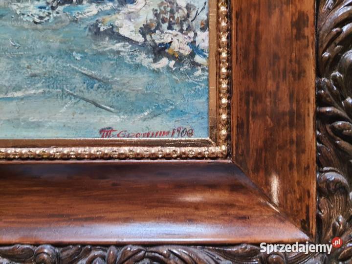 Zimowy Pejzaż Wiejski obraz olejny Warszawa