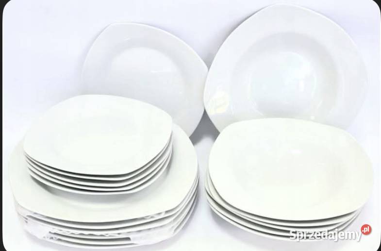 149 Zestaw czystych białych talerzy 18 sztuk śląskie Zabrze sprzedam