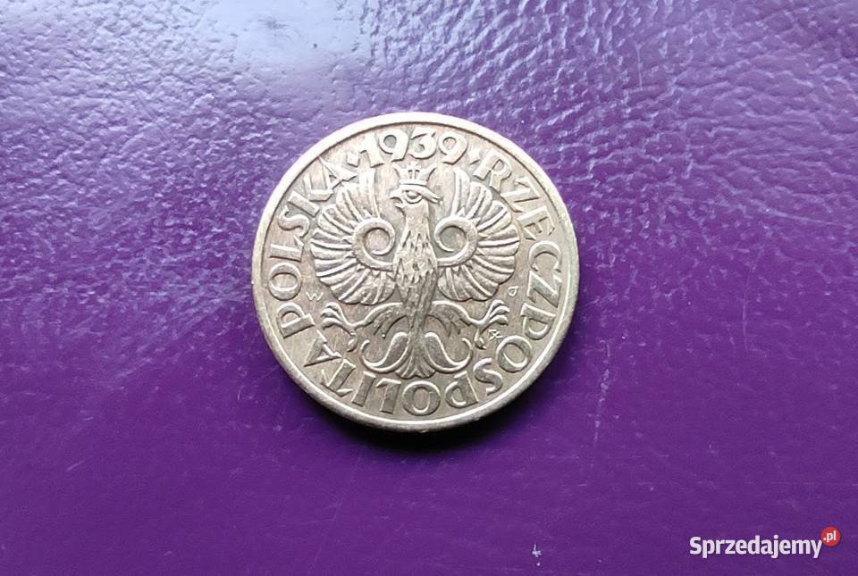 Moneta II RP 1 grosz 1939 Brąz Rzadka Piękna Pruszków