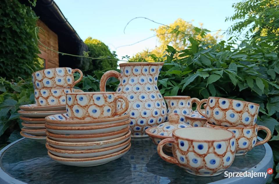 rzadko spotykany ceramiczny serwis Bolesławiec Klenica sprzedam