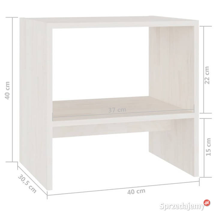 Szafka nocna biała 40x305x40 lite drewno sosnowe Warszawa