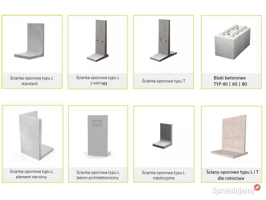 Blok betonowy typ 60 bloki betonowe mury oporowe sprzedam