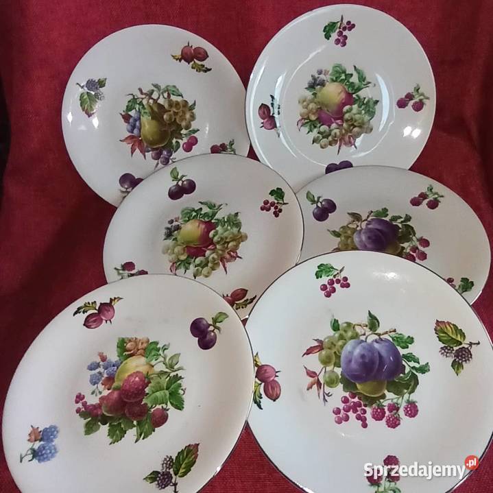 6 talerzyków z owocami Winterling Bavaria Porcelana i szkło Gdańsk