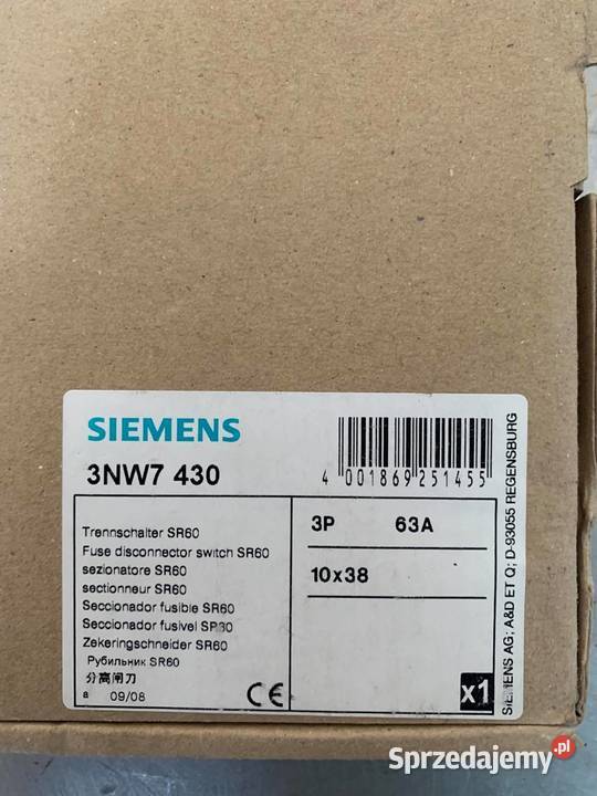 Siemens NEOZED Lasttrennschalter SR60 37 430 Warszawa