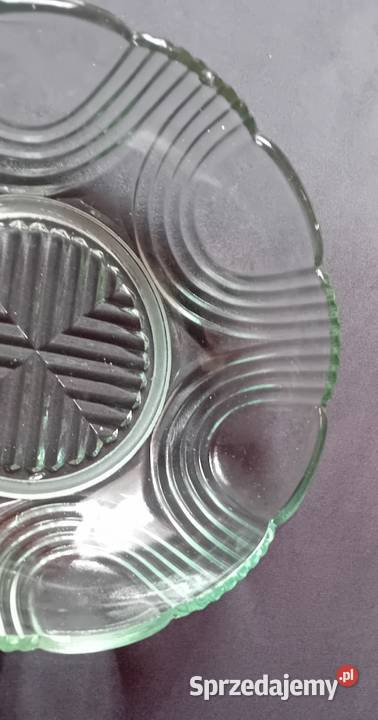 Miska art deco w kolorze zieleni uranowej Koźminek sprzedam