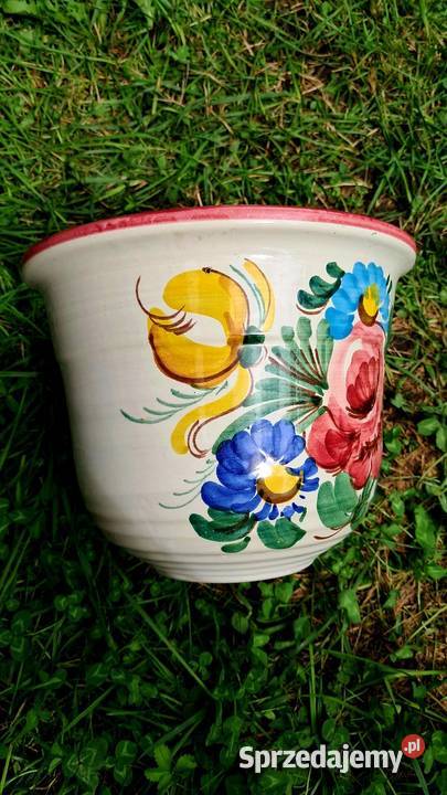Duża Piękna Ceramiczna Niemiecka Doniczka Ulmer