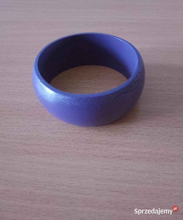 BRANSOLETKA drewniana bangle fioletowa sztywna Poznań