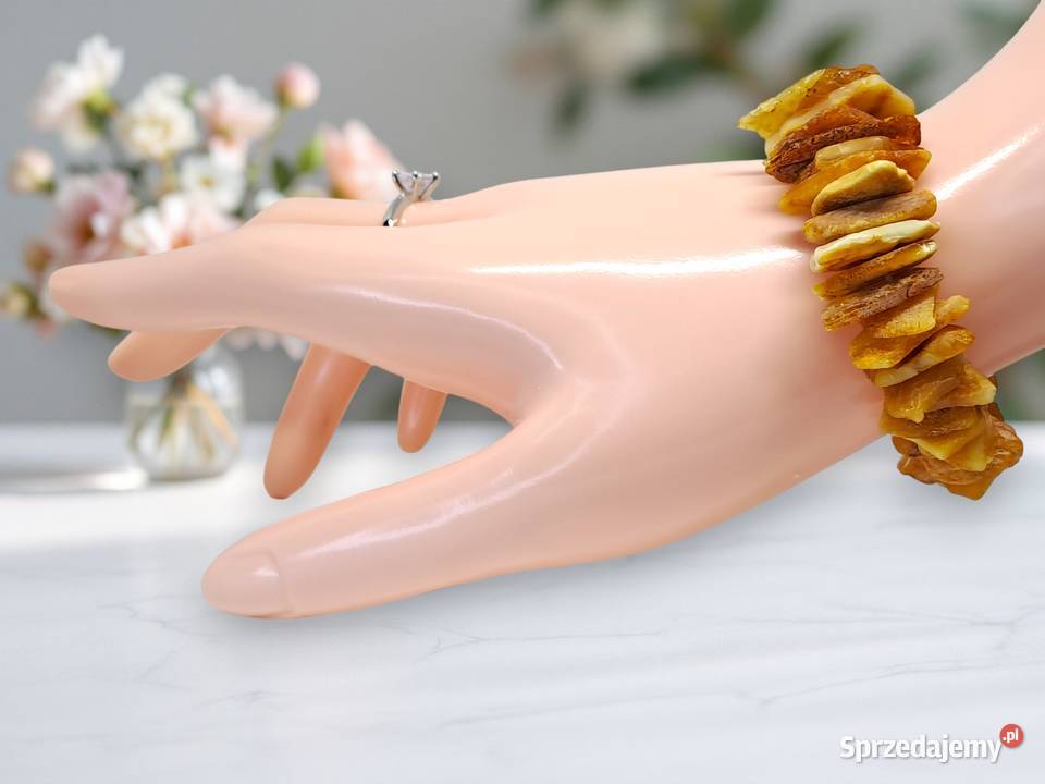 Bransoletka BURSZTYN bałtycki sieczka surowa Warszawa