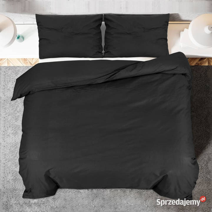 Zestaw pościeli czarny 140x200 lekka mikrofibra sprzedam