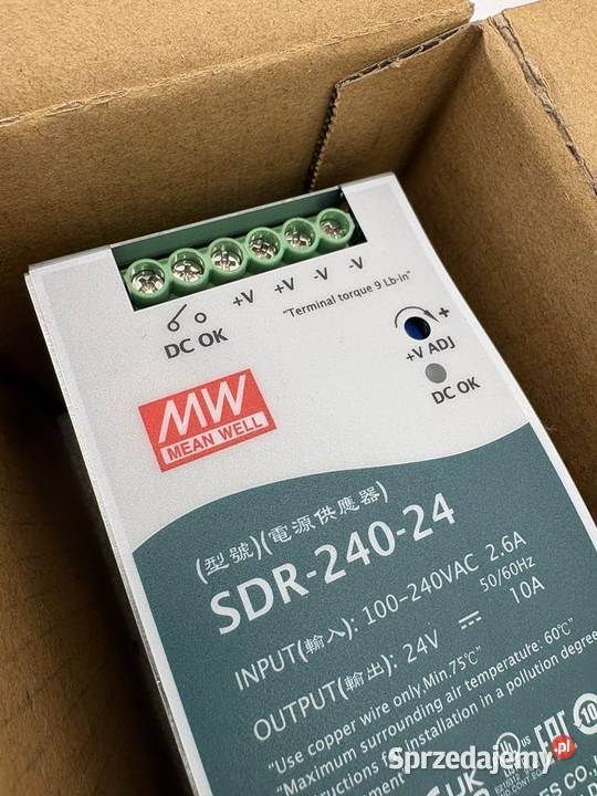 Mean Well SDR24024 Zasilacz 24VDC 10A Warszawa