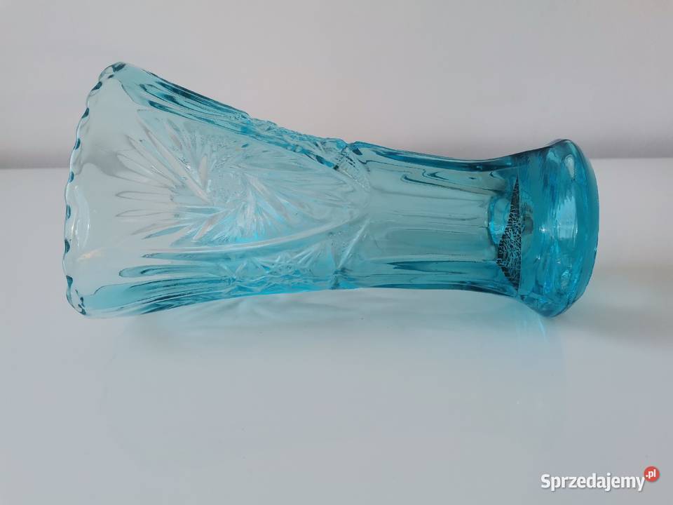 Stary turkusowy wazon Rozety 2259 HSG Ząbkowice Katowice