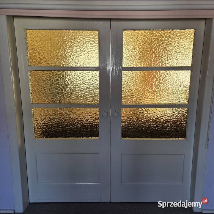 Stare drzwi przesuwne dwuskrzydłowe wielkopolskie sprzedam