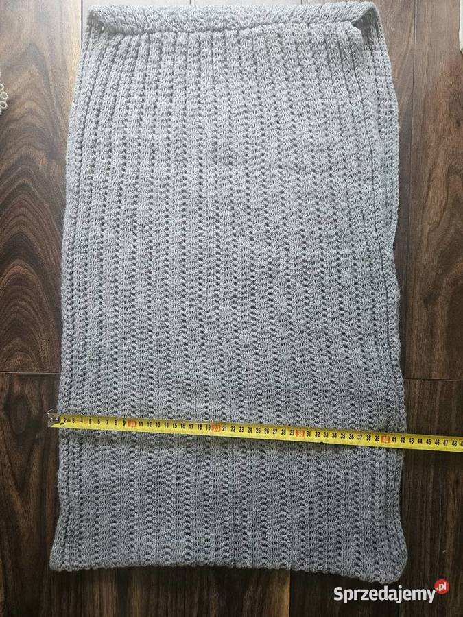 Komin szal z dzianiny szary okazja Warszawa sprzedam