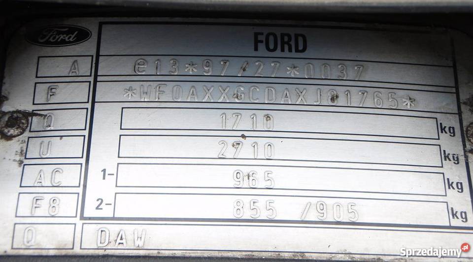 Ford Focus MK1 I kolor F8 NA CZĘŚCI Piotrków Trybunalski