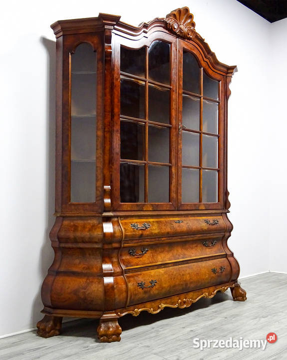 Stylowa Drewniana WITRYNA ze SZPROSAMI Orzech Dom i Ogród Kalisz sprzedam