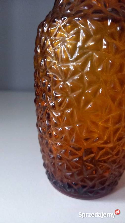 Wazon Prądniczanka lidowy grys prl vintage szkło Tychy