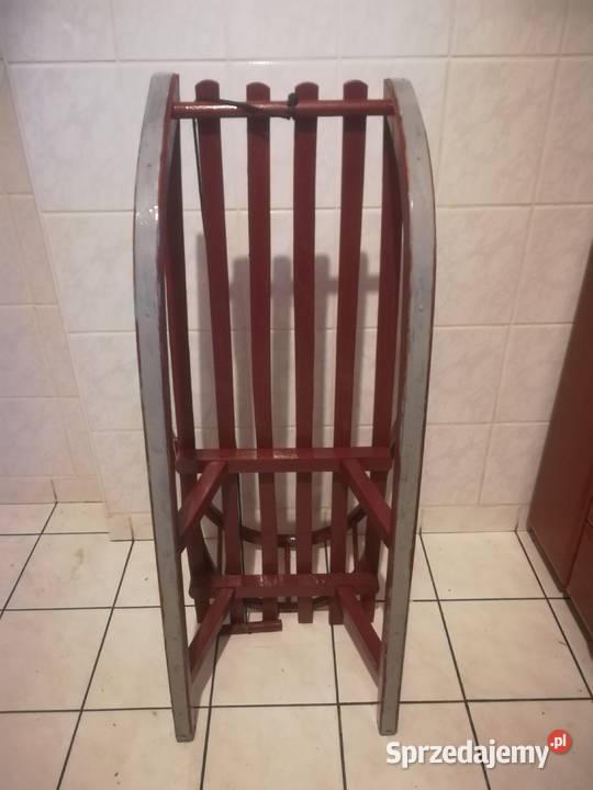 Sanki drewniane z oparciem i sznurkiem Plozy śląskie Katowice