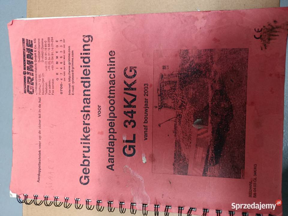 Sadzarka Grimme GL 34 K Katalog części Gniezno