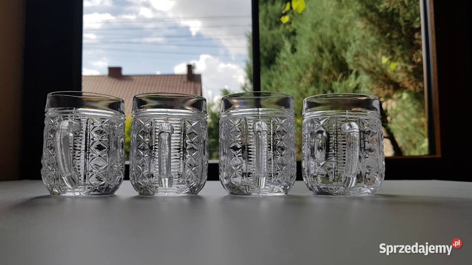 Stare szklane kufelki 4 x kufelek Dąbrowa Górnicza