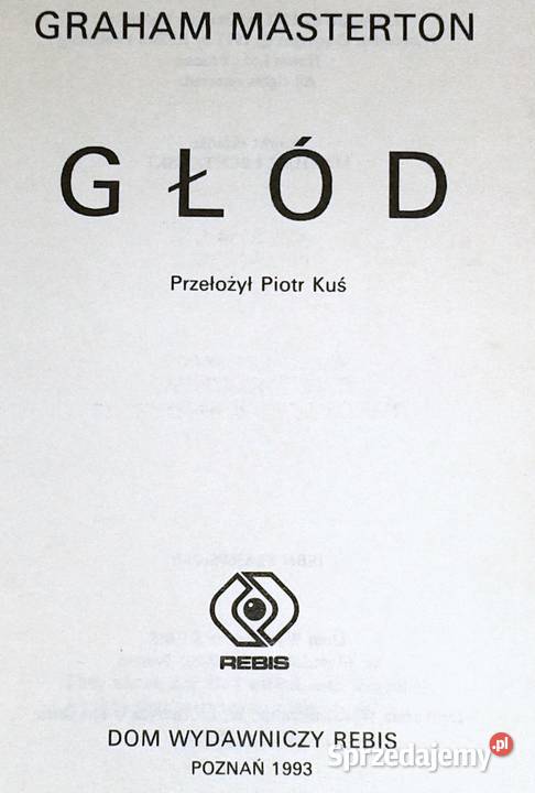Głód Graham Masterton Rok wydania 1993 Chełm sprzedam