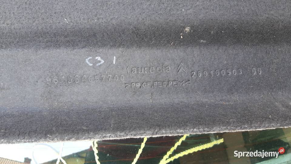 pólka bagażnika Citroen c3 I 0209r Wyposażenie wnętrza dolnośląskie Dębno