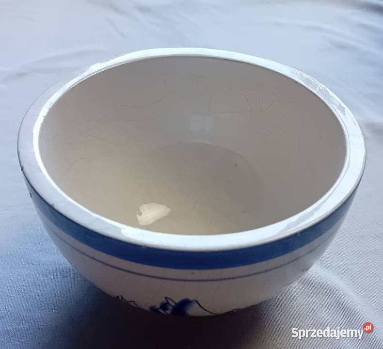 Ceramiczna doniczka w stylu Delft druga połowa Koźminek sprzedam