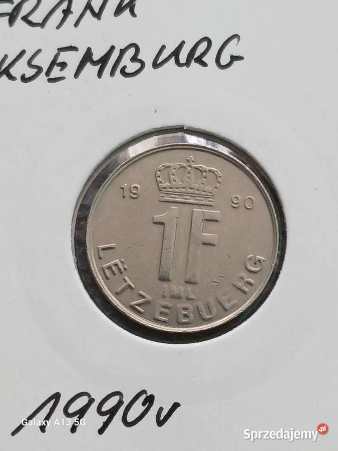 1 Frank Luksemburg 1990 r UNC Konin