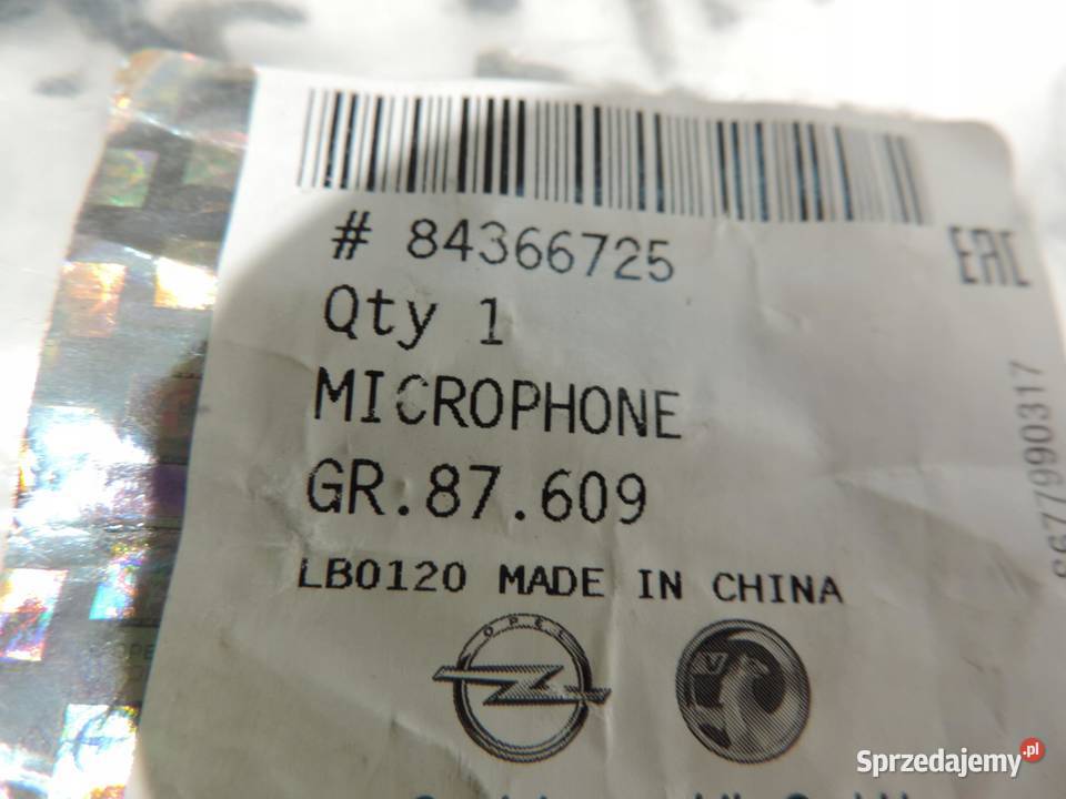 MIKROFON PODSUFITKI OPEL ZAFIRA C NOWY 84366725