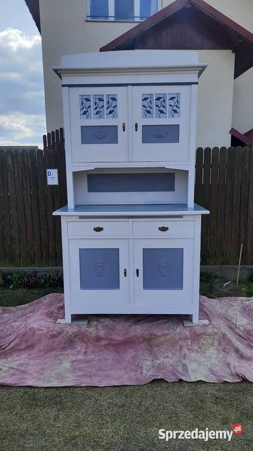 stary kredens odnowiony szary shabby chic Dom i Ogród