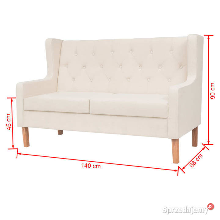 Sofa 2osobowa materiałowa kremowa WM245450 Dom i Ogród Warszawa