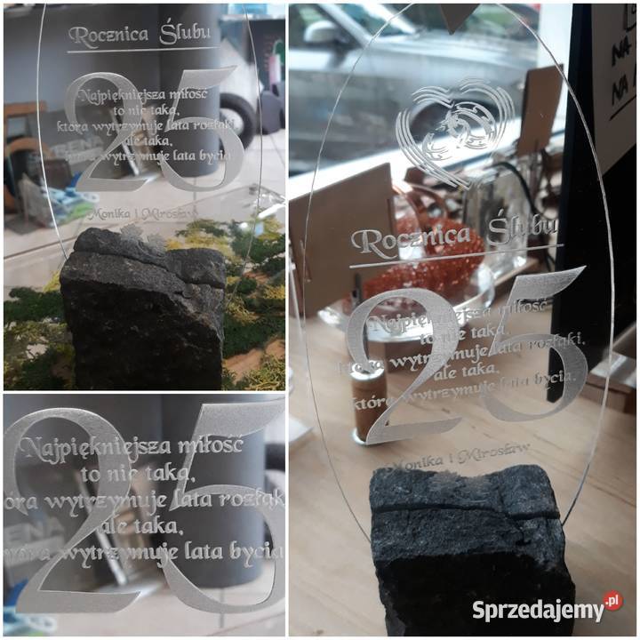 Statuetka Rocznicowa granit plexa grawerowana mazowieckie Warszawa