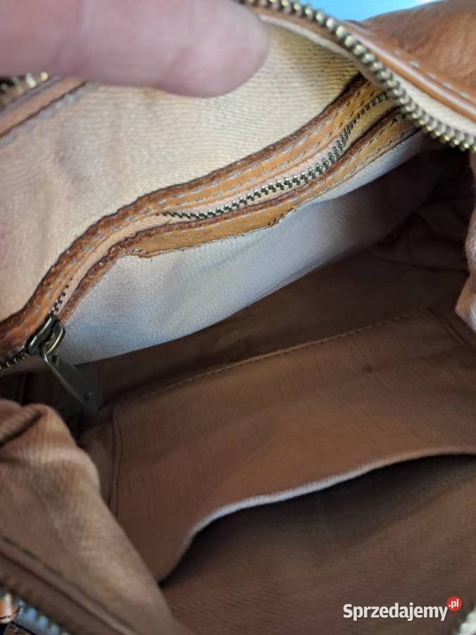 brązowa skórzana torebka genuine leathe stan wys Galanteria i dodatki świętokrzyskie Sandomierz