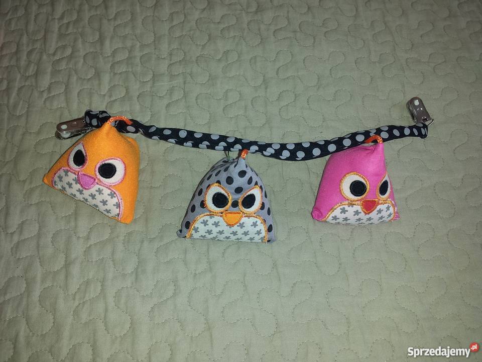 Sensoryczna zawieszka do wózka handmade sowy Warszawa