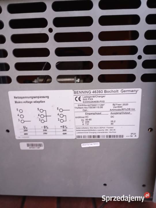 Prostownik ładowarka 24V 40A Still Benning do Radzyń Podlaski sprzedam